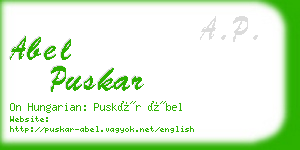 abel puskar business card